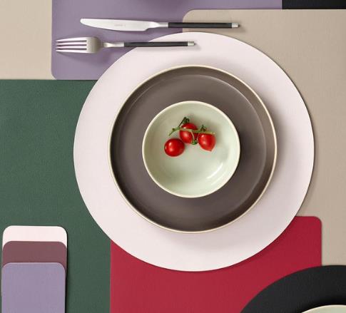 ASA Selection Tischset rund LEATHER OPTIC in Farbe rose, tellerware, plate, stoneware, charger, red tomatoes