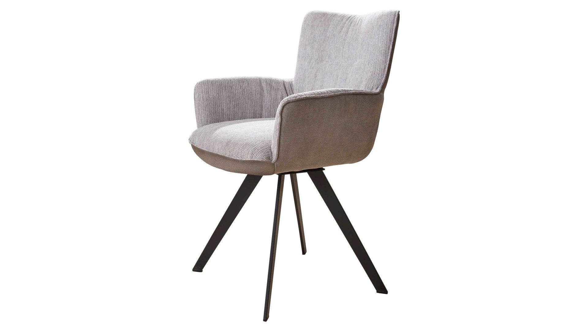 Interliving Armlehnstuhl 4er-Set IL 5111 in St. Arizona/Fantasy platingrau, Armlehnstuhl, Bequem, Bezugstoff, Vierbeiniger Stuhl, Gestell aus Metall