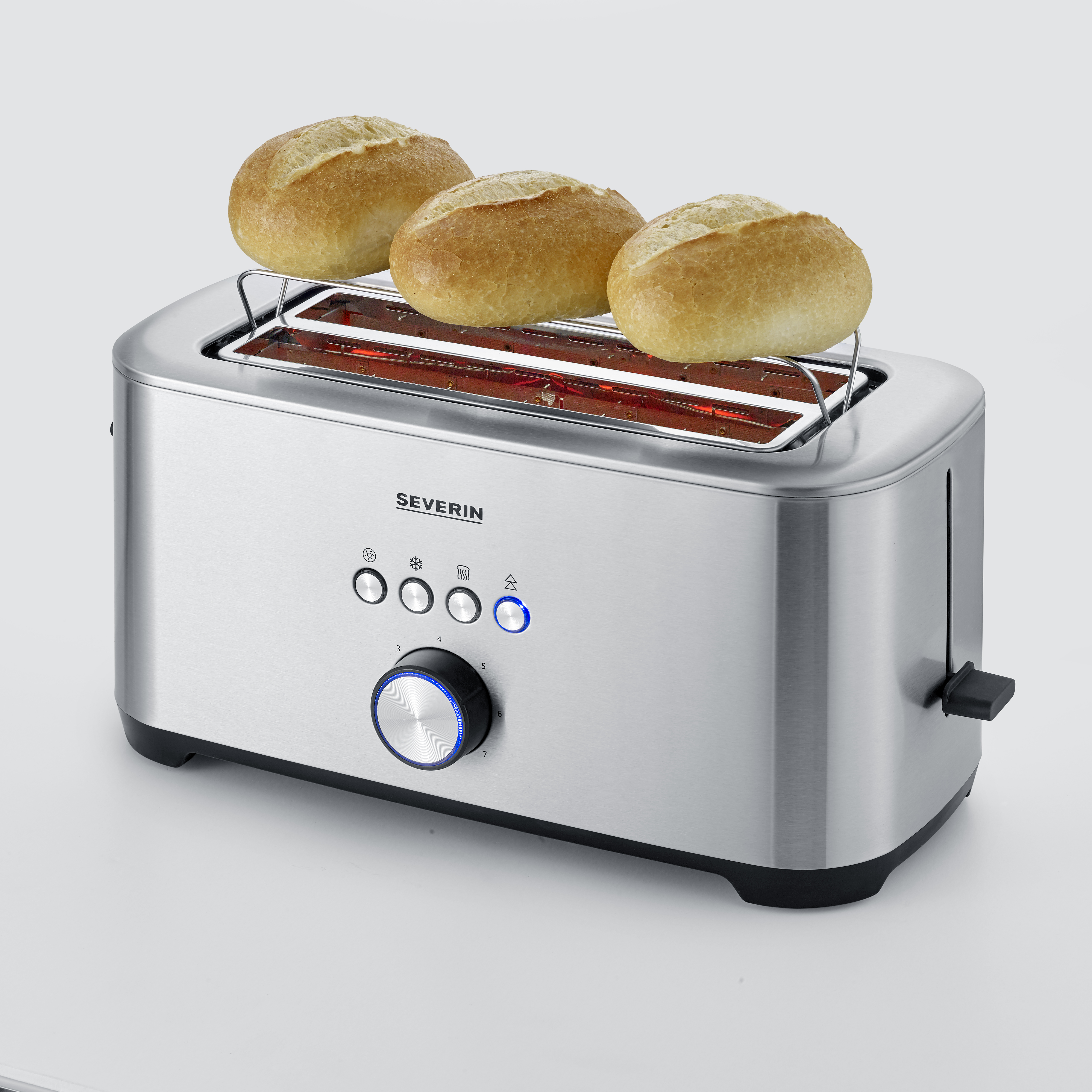 Severin Langschlitztoaster AT 2621 in Edelstahl-gebürstet/schwarz