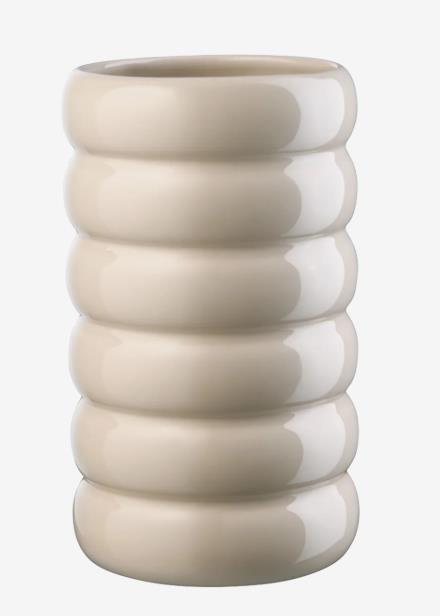 ASA Selection Vase LOOPY in Farbe nude, Vase, Keramik, Beige, Rillen, Mid Century