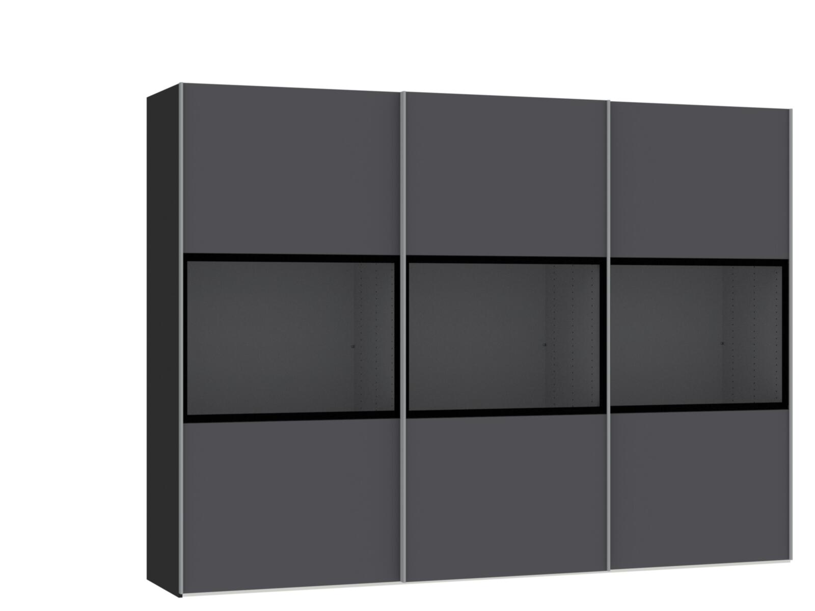Schwebetürenschrank in Anthrazit matt/Rauchglas