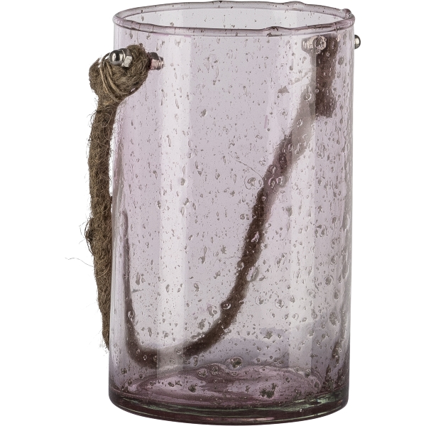 Gasper Glas, Windlicht, m.Natur in Farbe Rosa, Glasvase, Vasenkunststoff?, Klar?, Glasbehälter, Hängeblecht?