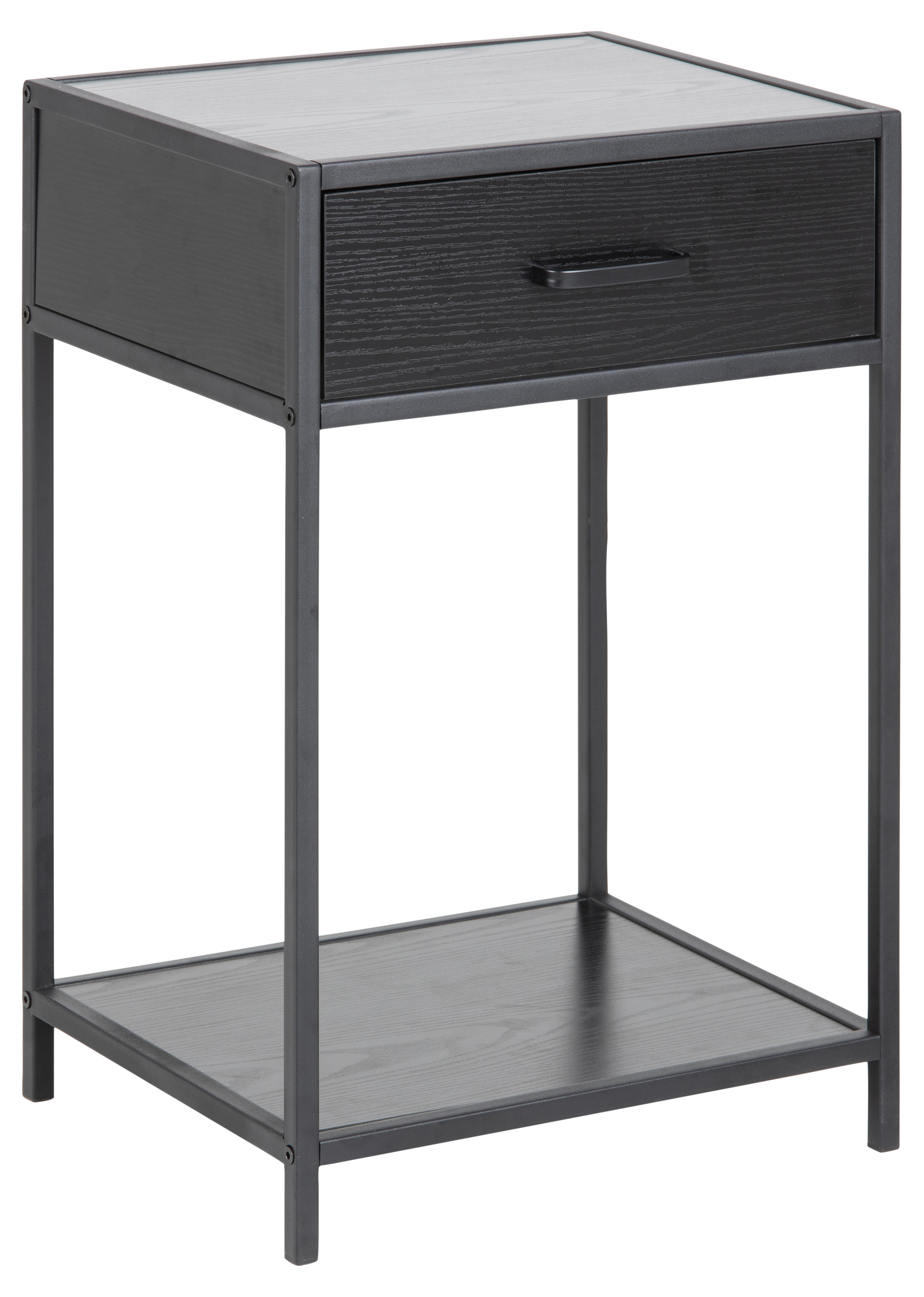 Nachttisch SEAFORD in Esche schwarz Melamin, Moebel, Tabelle, Schublade, Schreibtisch, Postfach