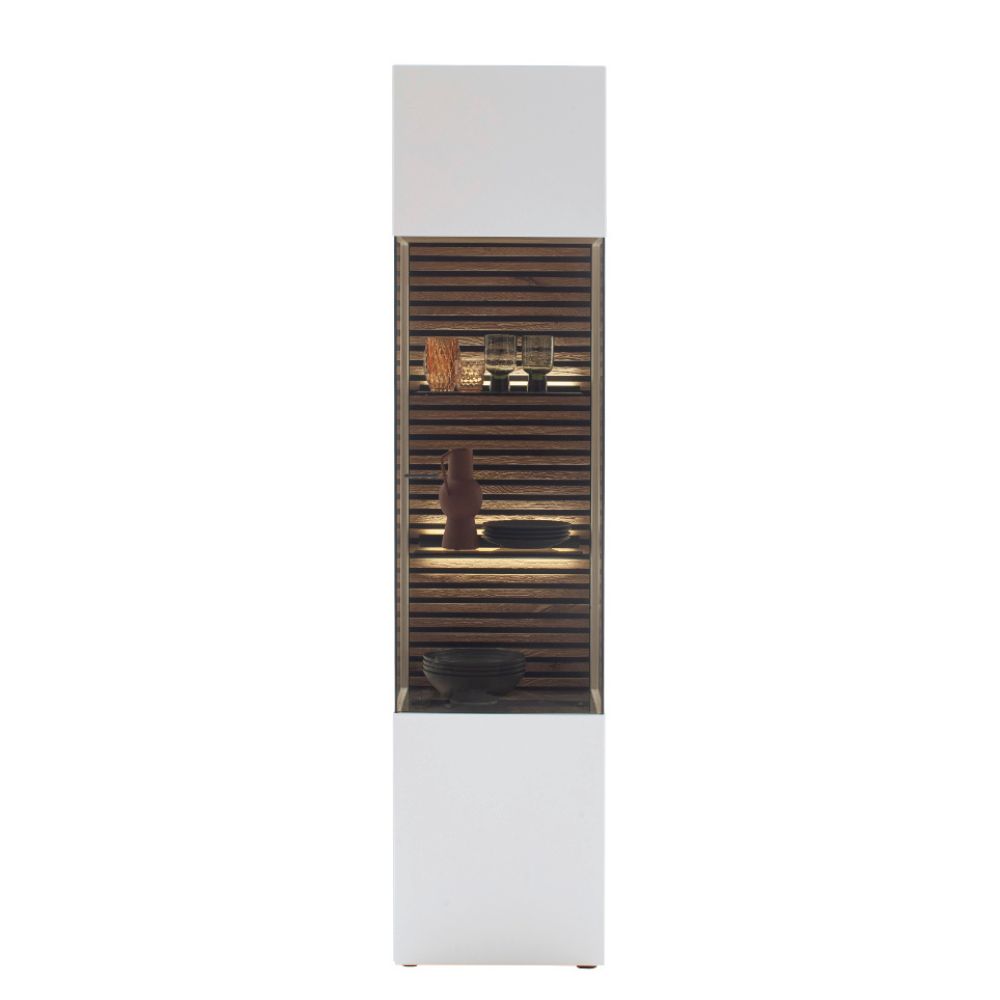 SCHÖNER WOHNEN-Kollektion Vitrine rechts YONNA ca. B48 H205 T44 cm in Kerneiche natur