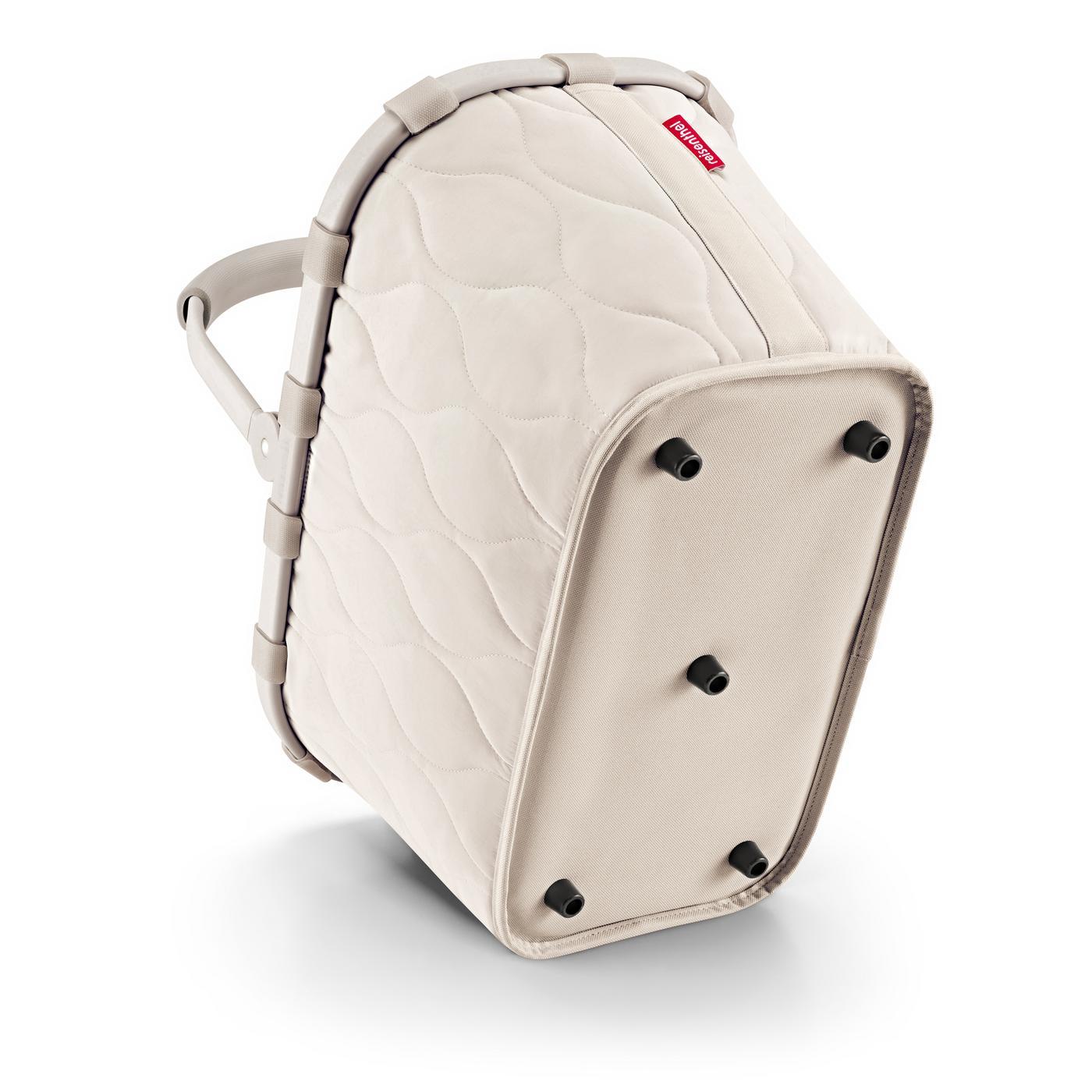 Reisenthel CARRYBAG in Farbe puffer stone, Rucksack, Beige, gesteppt, softes Struktur, Unterseite Nieten