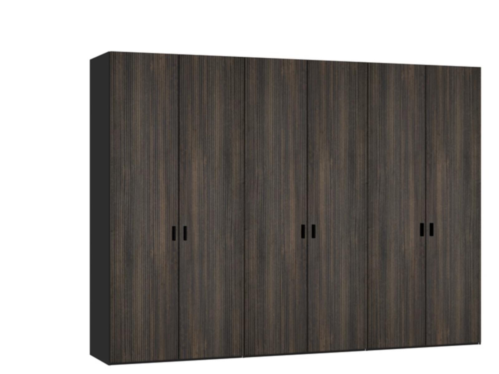 Drehtürenschrank in Rillenstruktur Novaschwarz 195