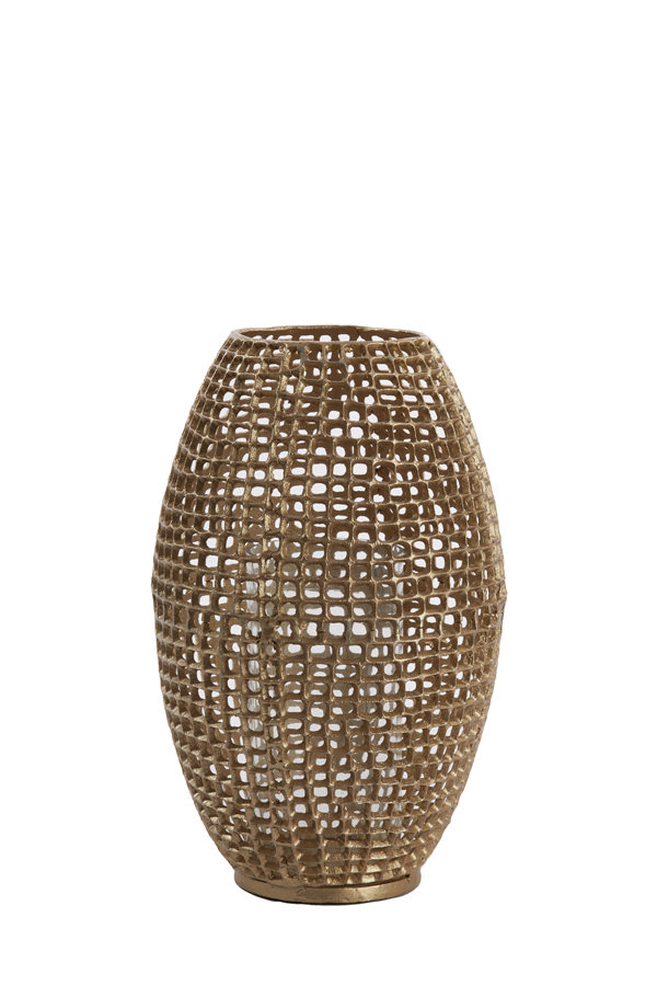 Windlicht MARCIO in antik gold, Glas klar
