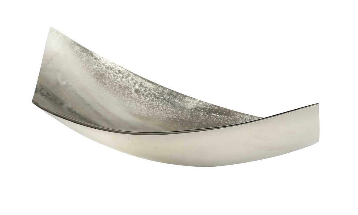 Boltze Schale Batley ca. 50cm in Farbe Aluminium silber
