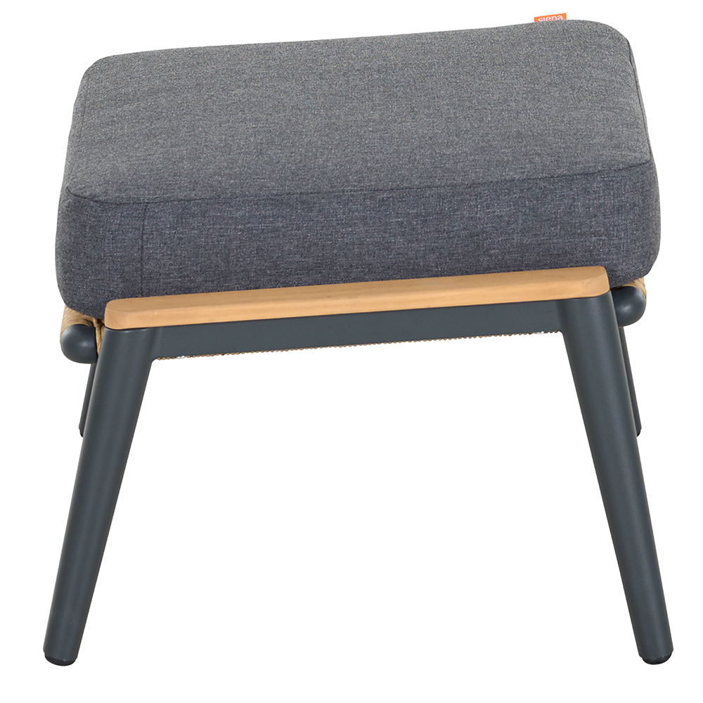 Lounge Hocker ROMA ca.B65 H43 T52 cm in Aluminium matt anthrazit