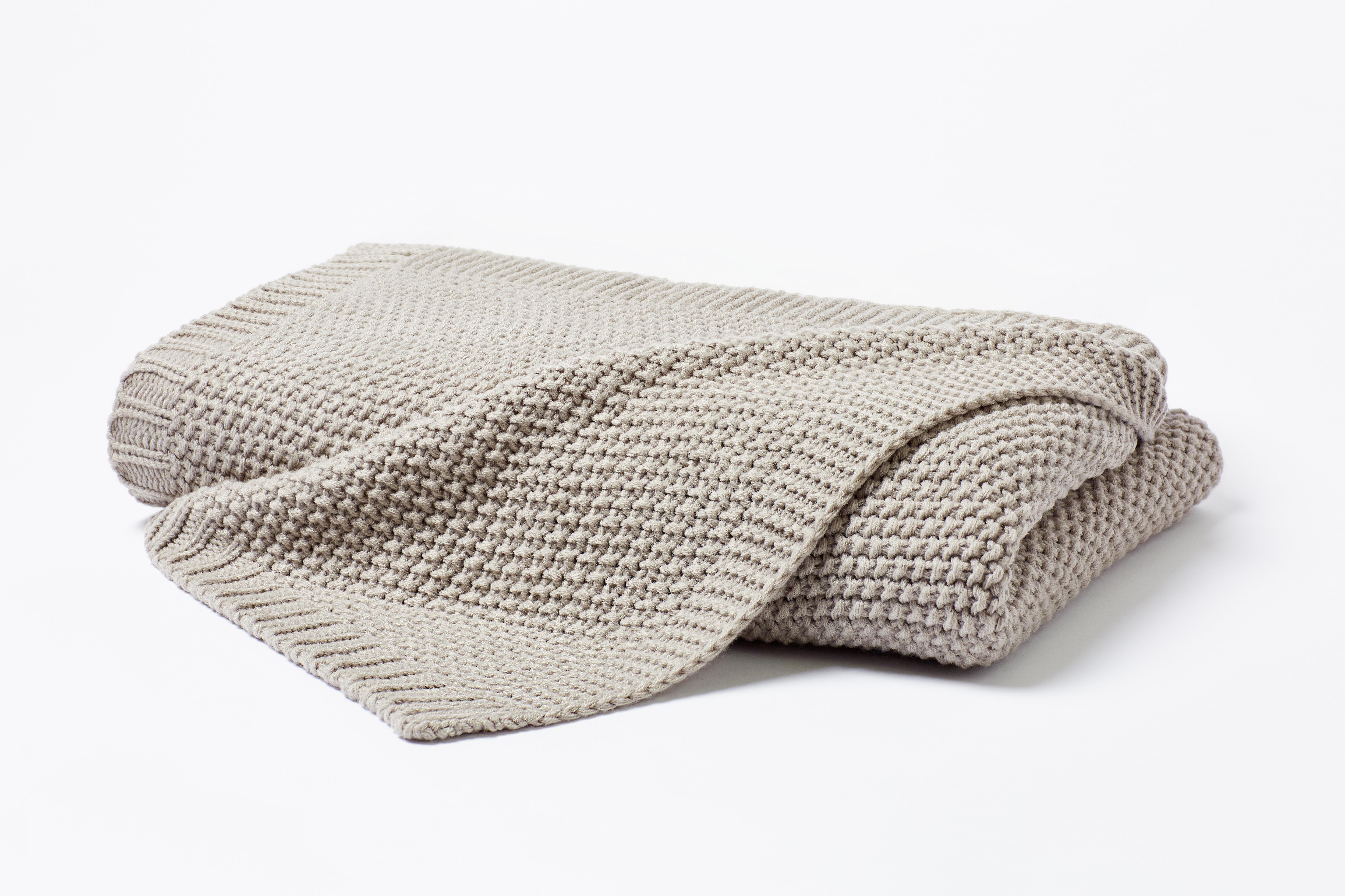 Hahn Haustextilien Strickdecke 130x170cm in Farbe natur,