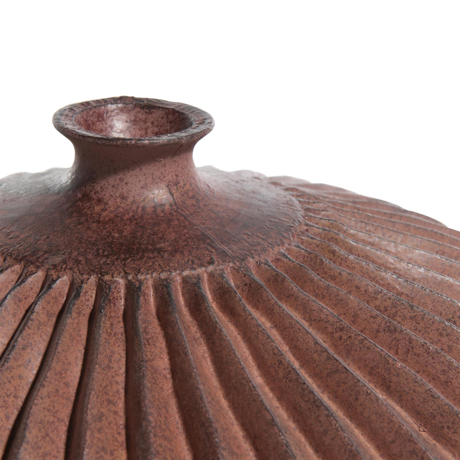 XOOON Noni Vase H14cm Coco Maison 48333-KOP, Vase, Töpfchen, Keramik, rustfarbig, Rillenstruktur
