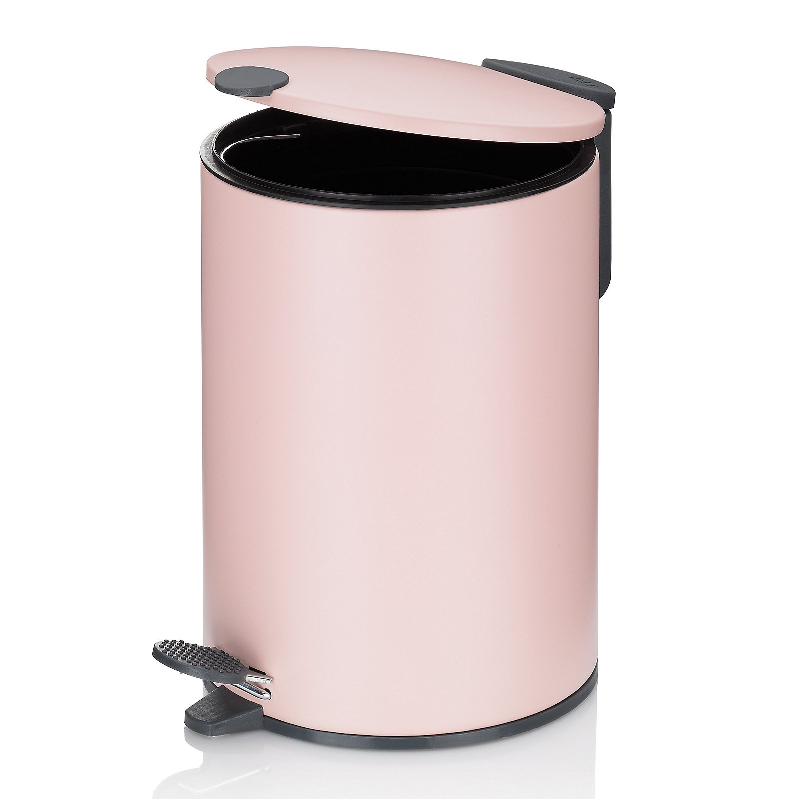 Kela Kosmetikeimer MATS in Farbe Wolkenrosa, Abfalleimer, Mülleimer, Rund, Rosa, Pedalverschluss, Abfalleimer, Mülleimer, Rosa, Pedalöffnung, Stahl/Metall