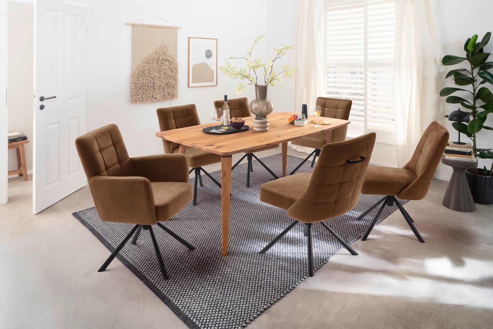Stuhl in Stoff Vintagelook anthrazit