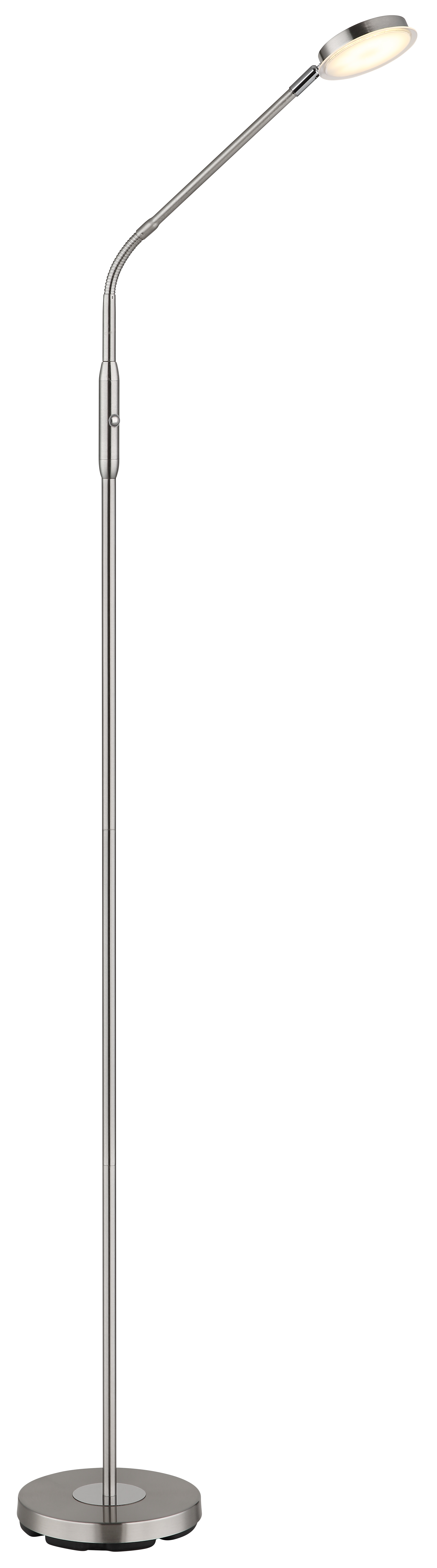 LED-Stehleuchte in Fb. Nickel Matt, Stehlampe, Standlampe, LED-Lampe, Lampenfuß, metallisch