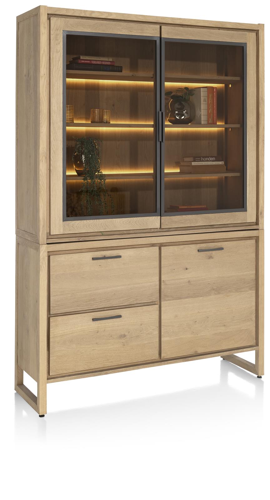 Henders & Hazel Buffet NYSTEAD ca. B140 H210 T35 cm in Eiche furniert mit Platinlack