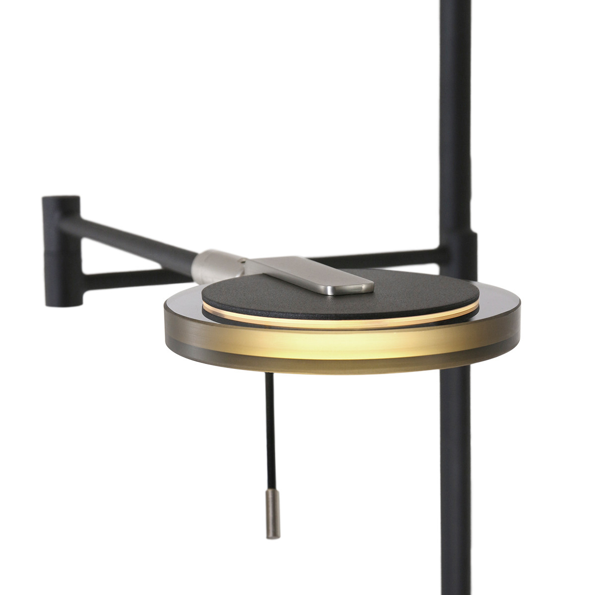 Steinhauer LED-Stehleuchte TUROUND 2-flammig in Farbe Schwarz/Rauchglas