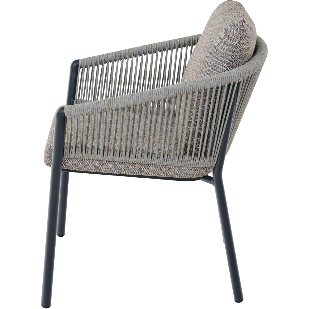 Stapelsessel MERANO in Farbe Aluminium anthrazit/Kissen aus Polyester in taupe braun , Kissen, Dekoration für Zuhause, Mobiliar, Stuhl, Bank