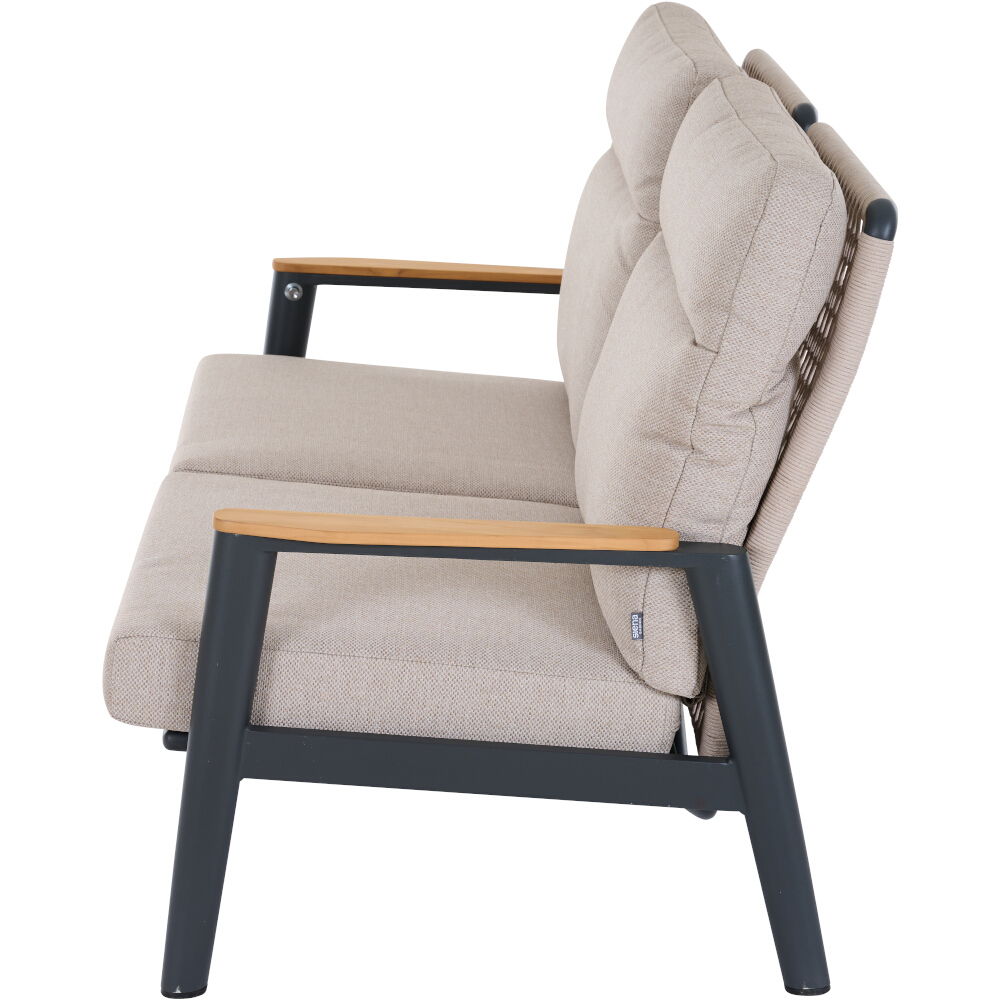 Lounge-Bank 2-sitzig CORTINA ca.B150 H97 T81 cm in Aluminium matt anthrazit