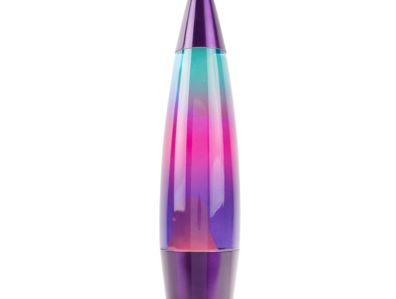 Presenttime Tischlampe RAINBOW ROCKET LAVA in Farbe mehrfarbig, lila, Lava-Lampe, Lava-Lampe Glas, Spirale Farbverlauf, Trödel Licht, Dekolampe