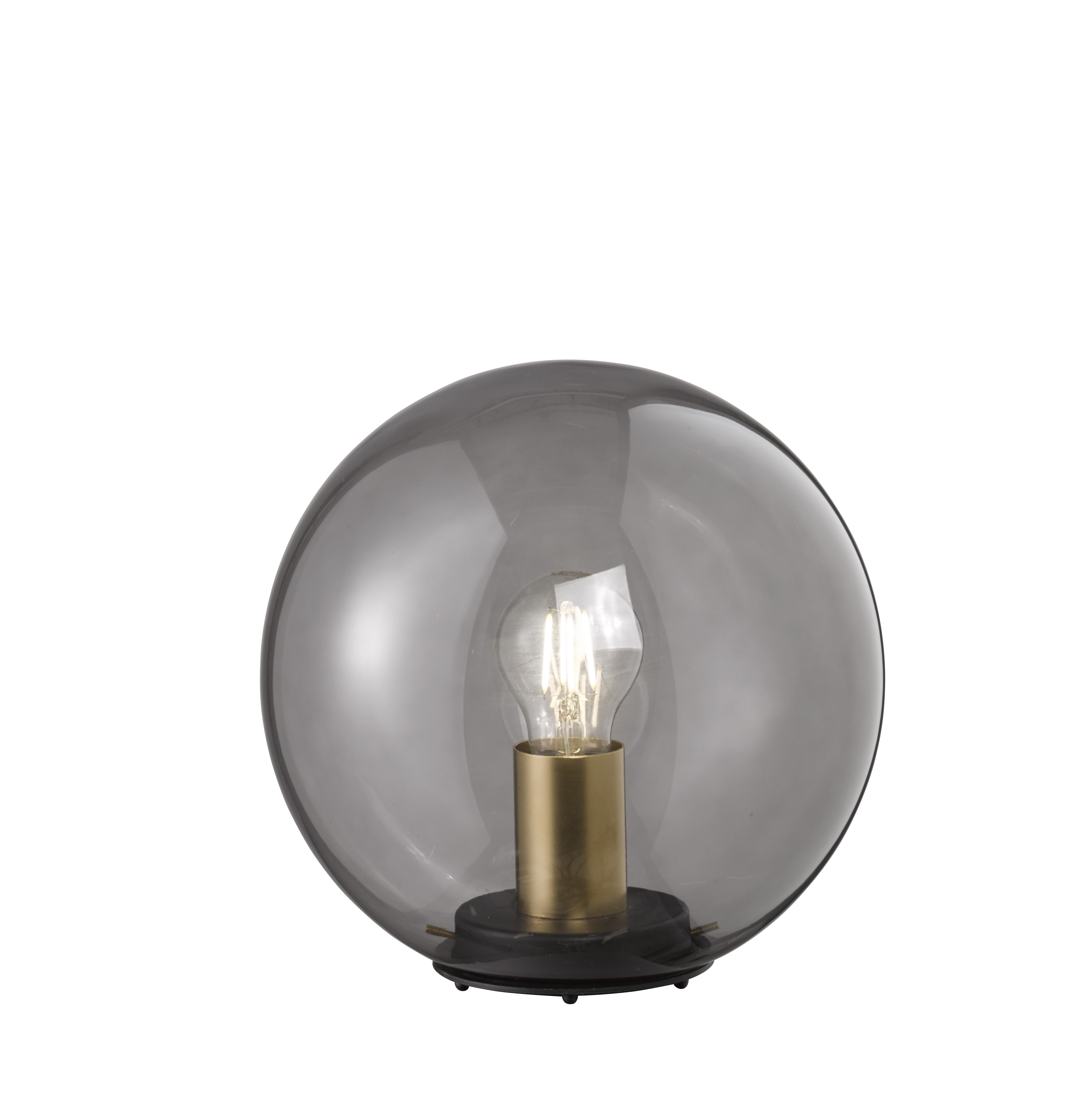 Fischer & Honsel Tischleuchte DINI 1-flammig in Farbe Glas rauchfarbig transparent