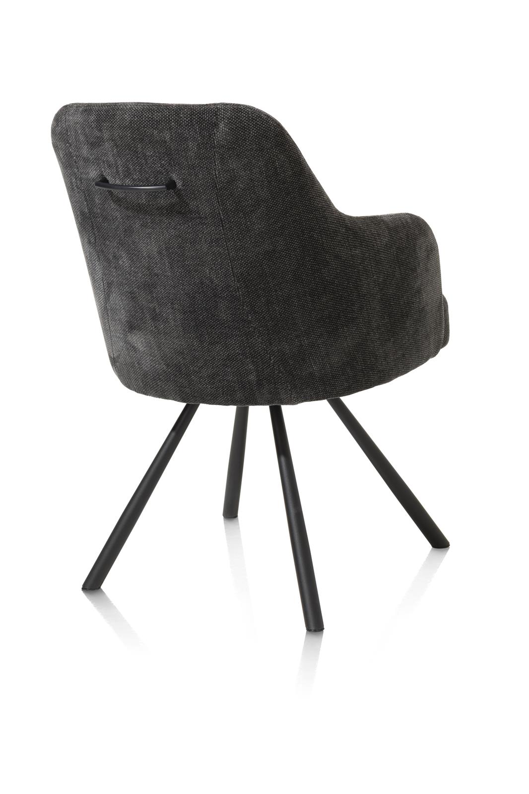 Habufa Armstuhl EVA ca. B62 H88 T66 cm in Stoff Livigno anthrazit