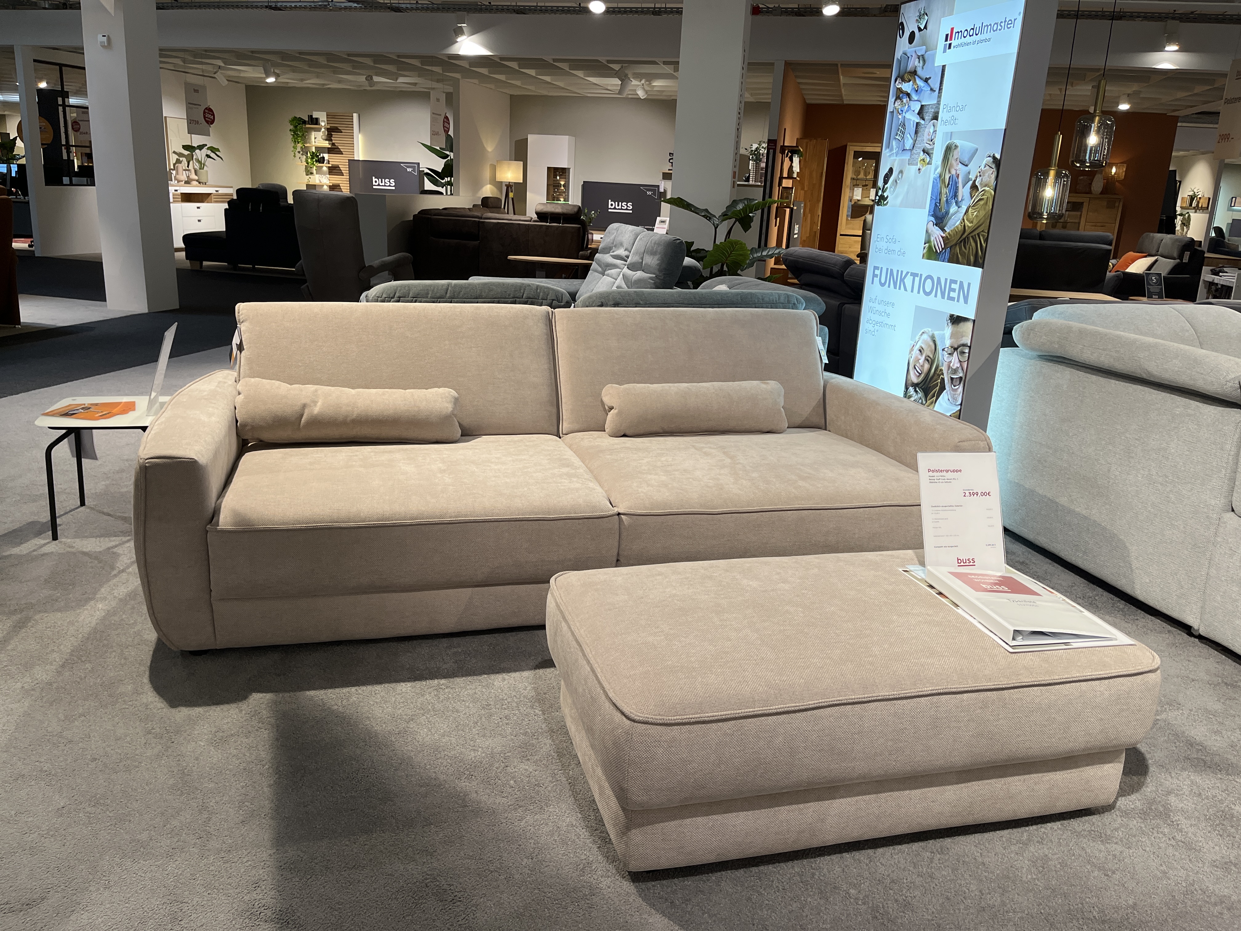 Modulmaster Polstergruppe ZE-EM24139 ca. 258x125 Cody desert, Sofa, Couch, Sectional, Beige, Ottomane