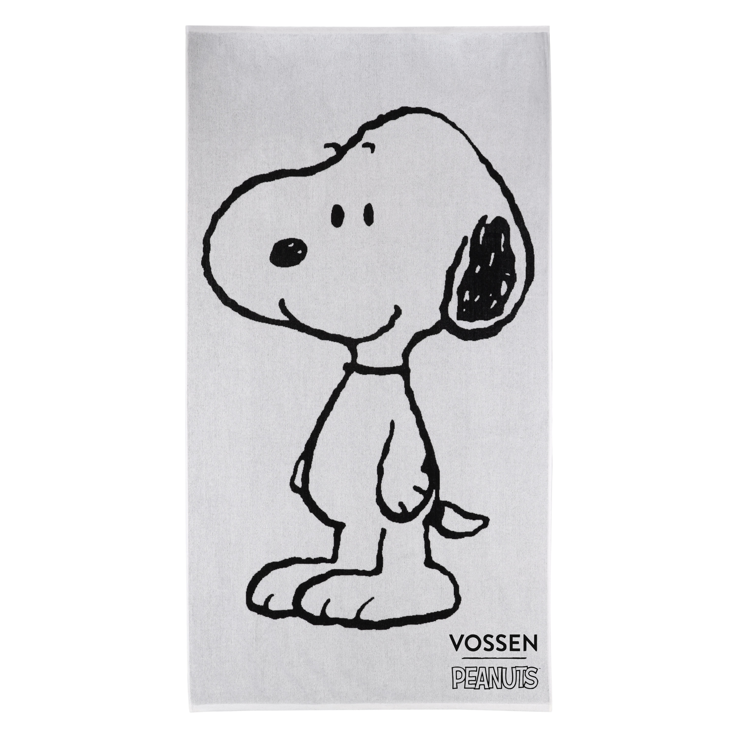 Vossen Strandtuch Snoopy Beach ca. 100x180cm in Farbe black/white, Schal, Snoopy, Peanuts, Grauzone, Print
