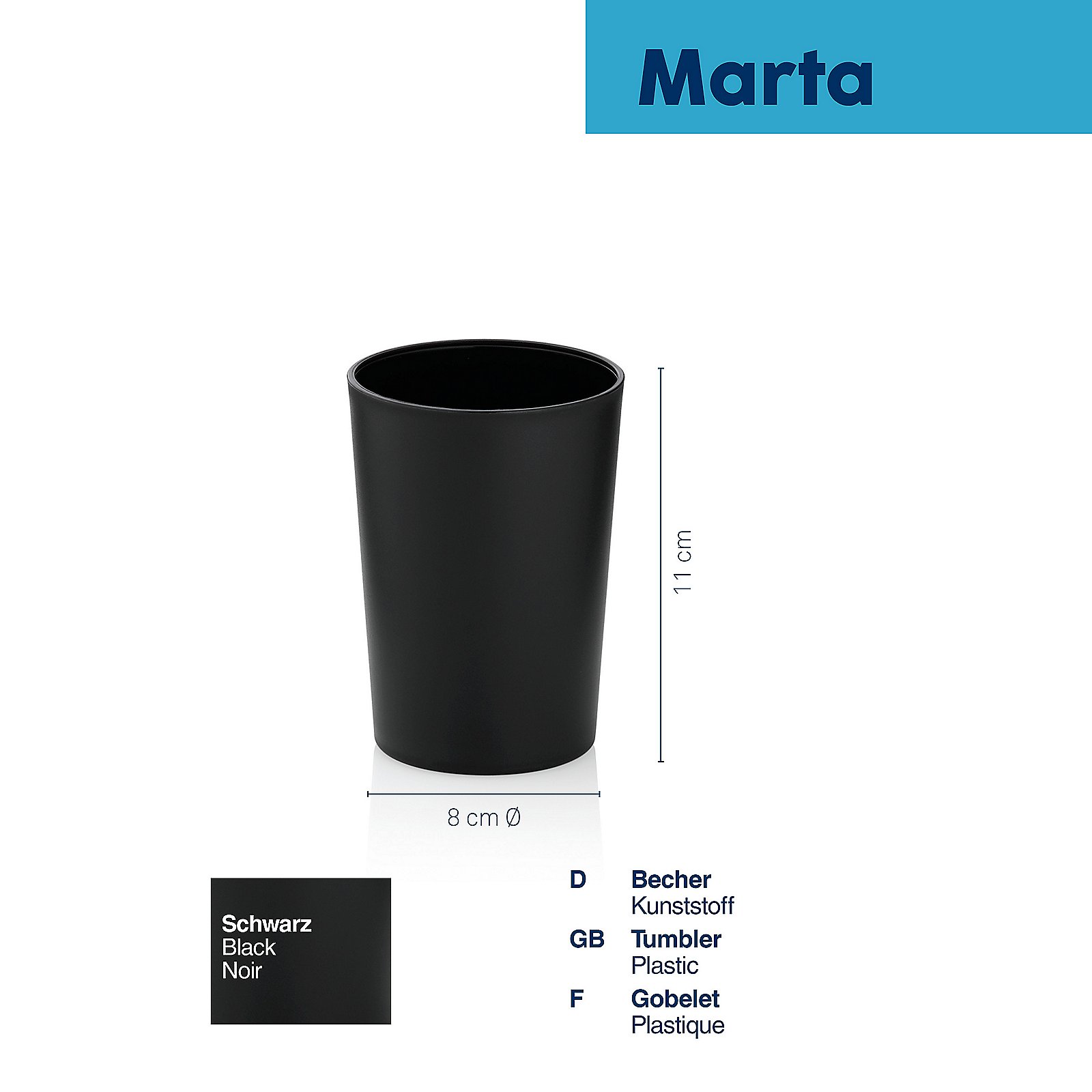 Kela Becher Marta schwarz MARTA in Kela Becher Marta schwarz MARTA in , Zylinder