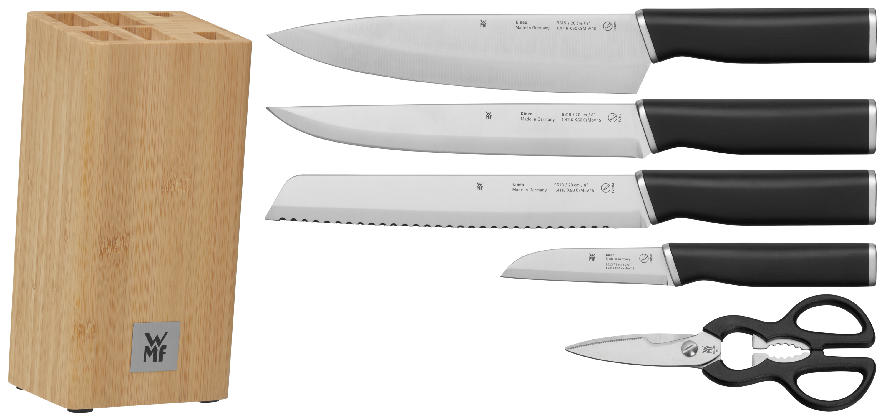 WMF Kineo Messer-Vorteils-Set* mit in hellbraun/Edelstahl/schwarz