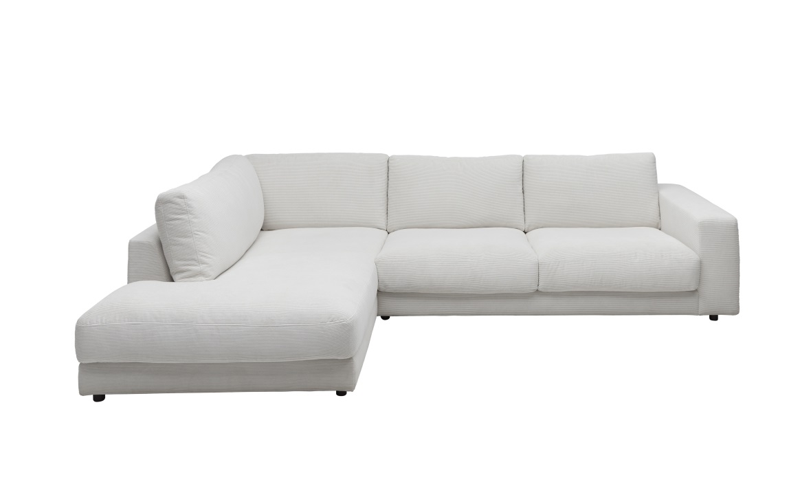 Polsterecke HIGH END ca. 325x224cm in Stoff Feincord weiß