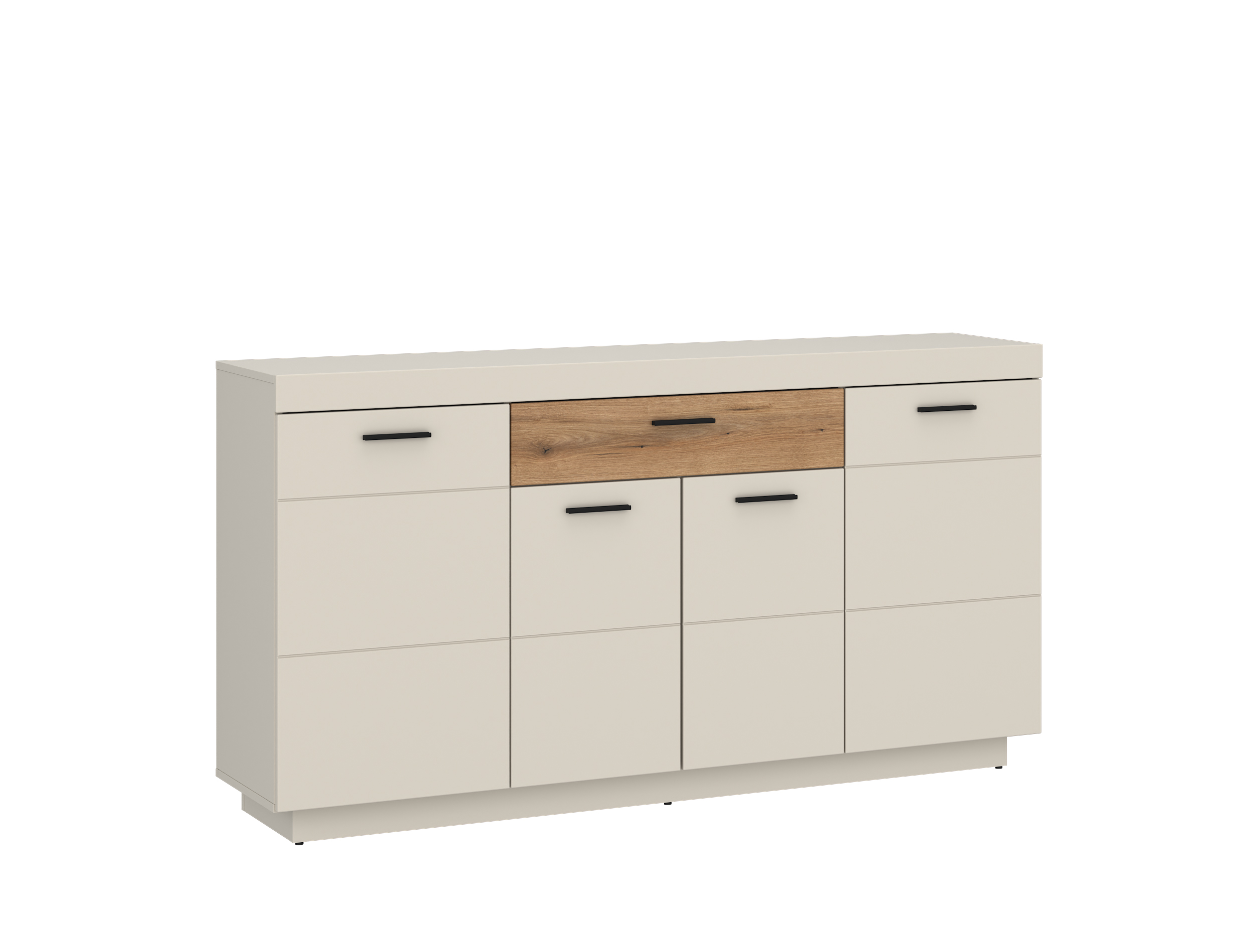 Wojcik Meble Kommode LIGHTNING in Cashmere Dekor,Abs.Coast Evkoe, Küchenschrank, Sideboard, Holzlook, creme, Schubladen