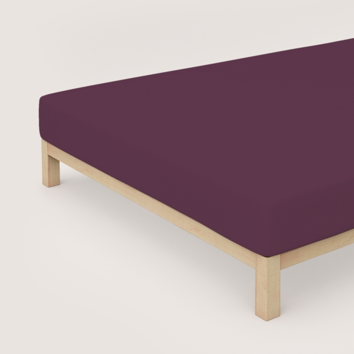 Schlafgut Casual Spannbettlaken ca. 180x200-200x200cm in Farbe Purple Deep