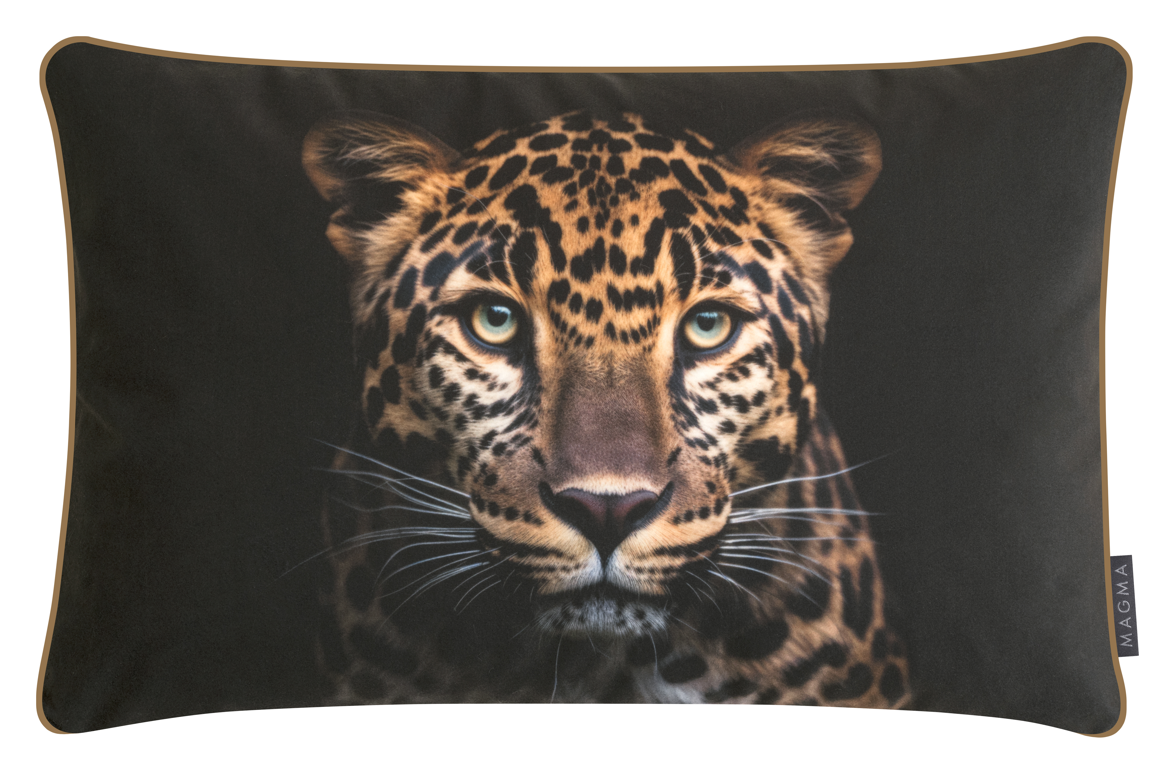 Magma Heimtex Kissenhülle Wildlife 40x60cm WILDLIFE in Farbe schwarz, leopard, Savannah-Tier, Tierporträt, Fellmuster, Augen
