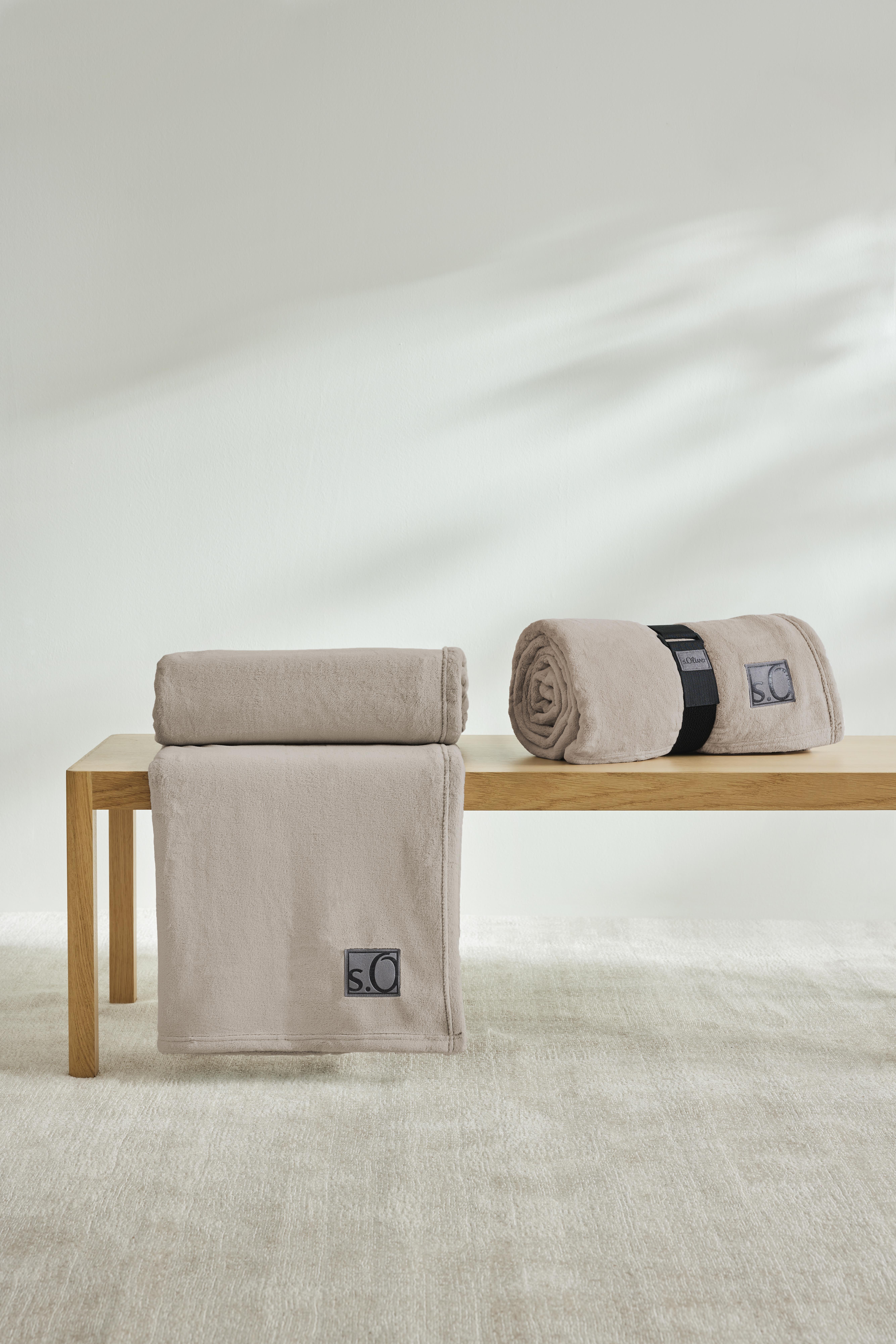 s.Oliver Decke KUSCHELSOFT 150x200cm in Farbe sand
