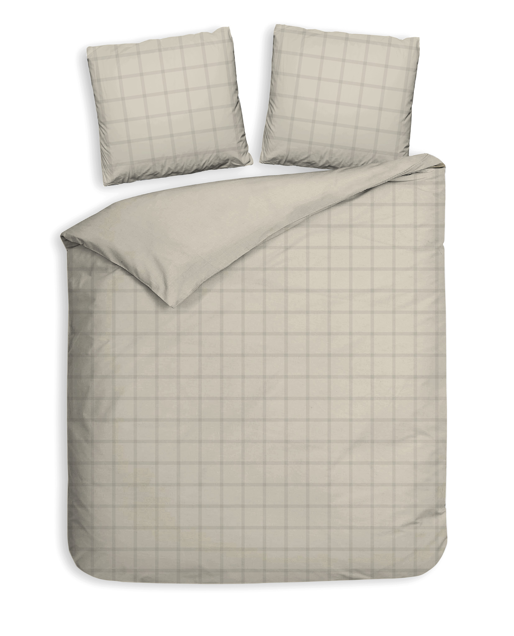 Bettwäsche Diamante 200x200cm DIAMANTE in Beige, Bettwäsche, Bettbezug, Karo Muster, Bezug nature, Kissenbezug Set