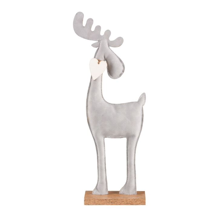 Gasper Lederimitat Hirsch 2fa.sort in Farbe Hellgrau, Figur