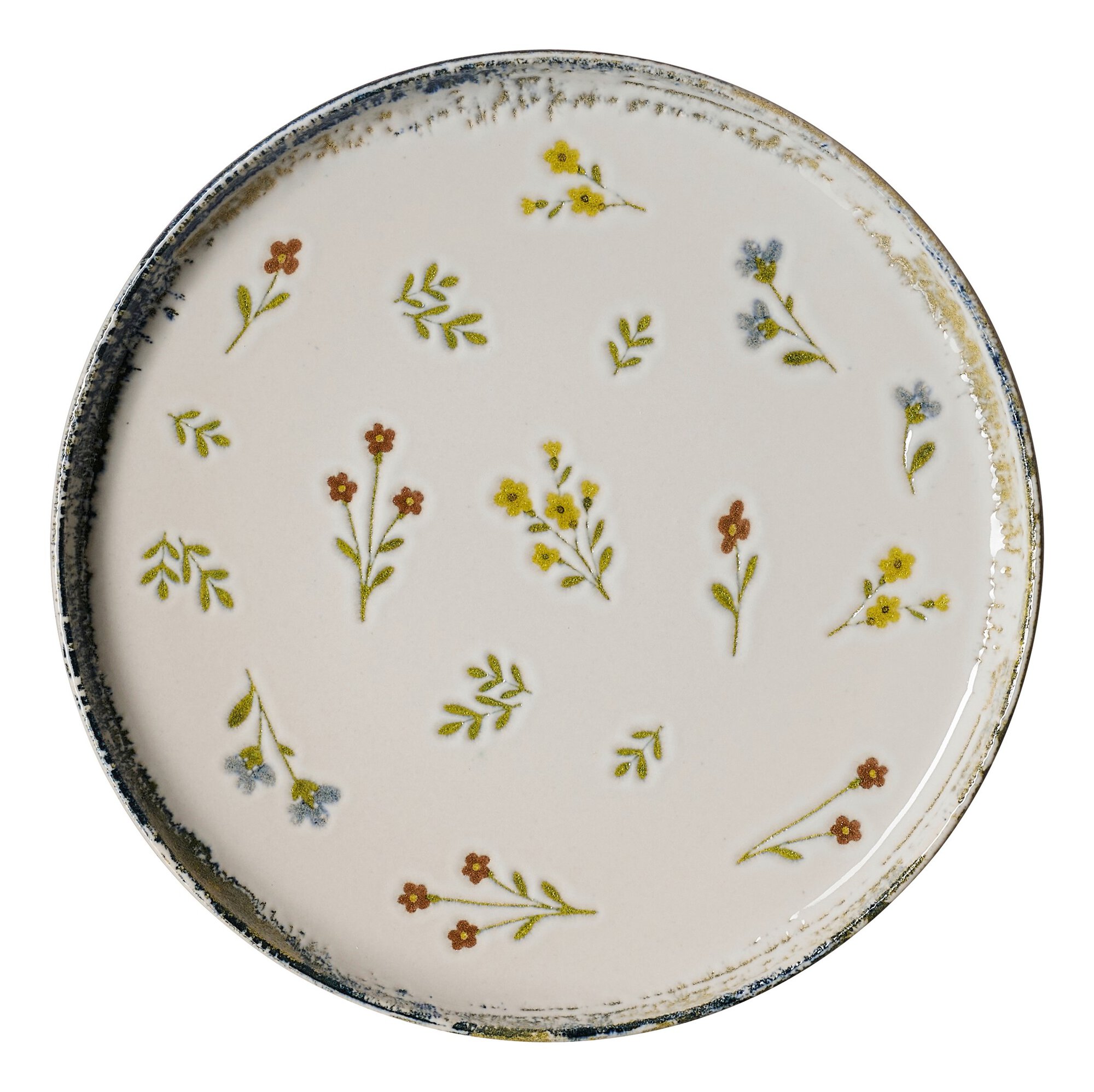 Ritzenhoff & Breker Dessertteller VIOLA 19,5cm aus Steinzeug weißöbunt, Porzellan, Töpferei, Mahlzeit, Teller, Gericht