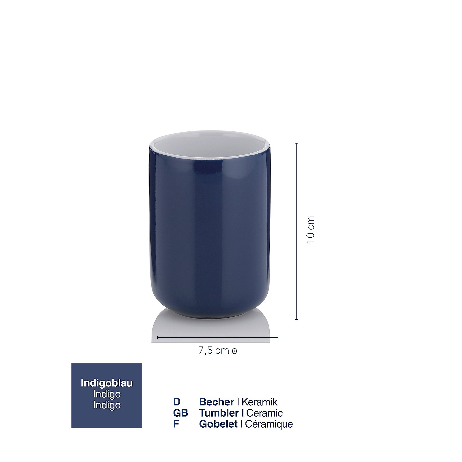 Kela Becher ISABELLA in Farbe indigoblau, Kunst, Porzellan, Töpferei, Tasse