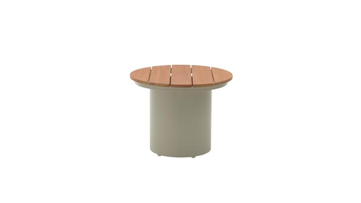 Interliving Beistelltisch IL7015 mit Platte aus Teakholz natur/Gestell Aluminium taupe