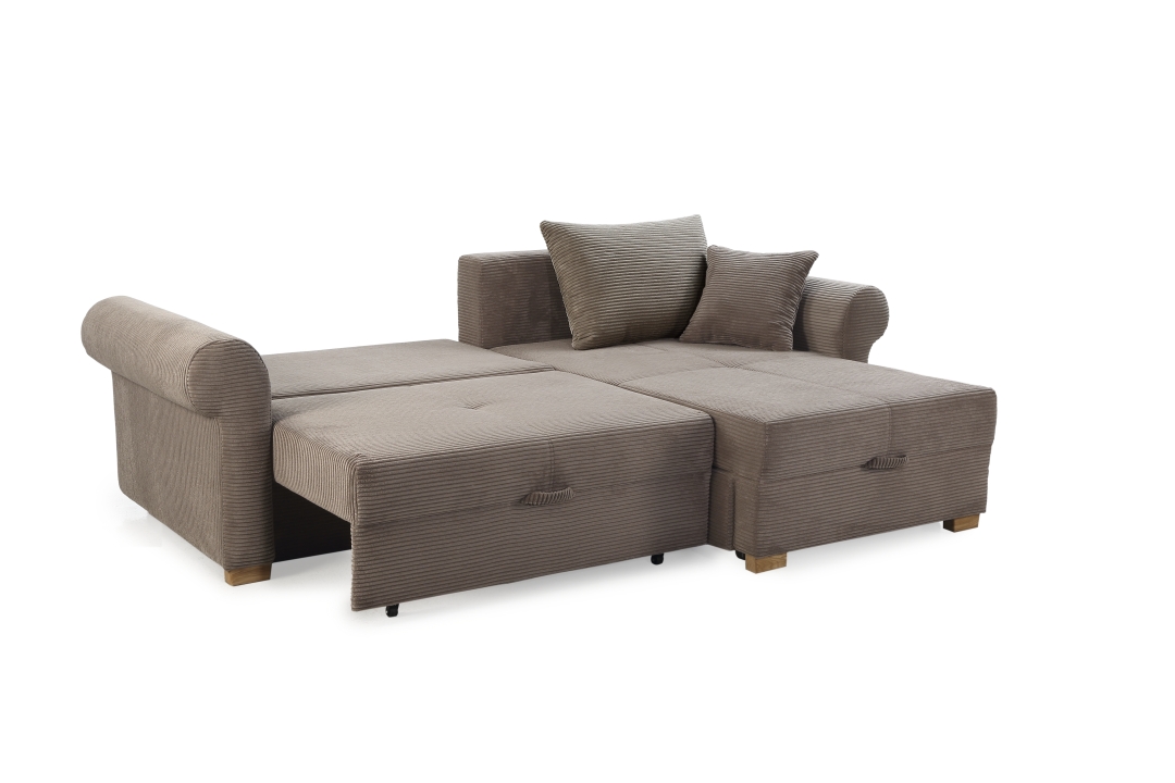 JOB Ecksofa LIST ca. 248x161cm in Stoff Cord hellbraun