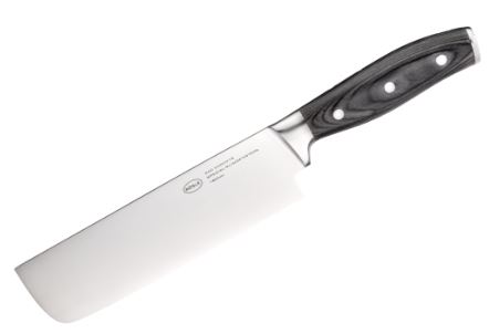 Rösle Nakirimesser 18cm , Küchenmesser, Kochmesser, Stahlmesser, Schneidklinge, schwarzer Griff