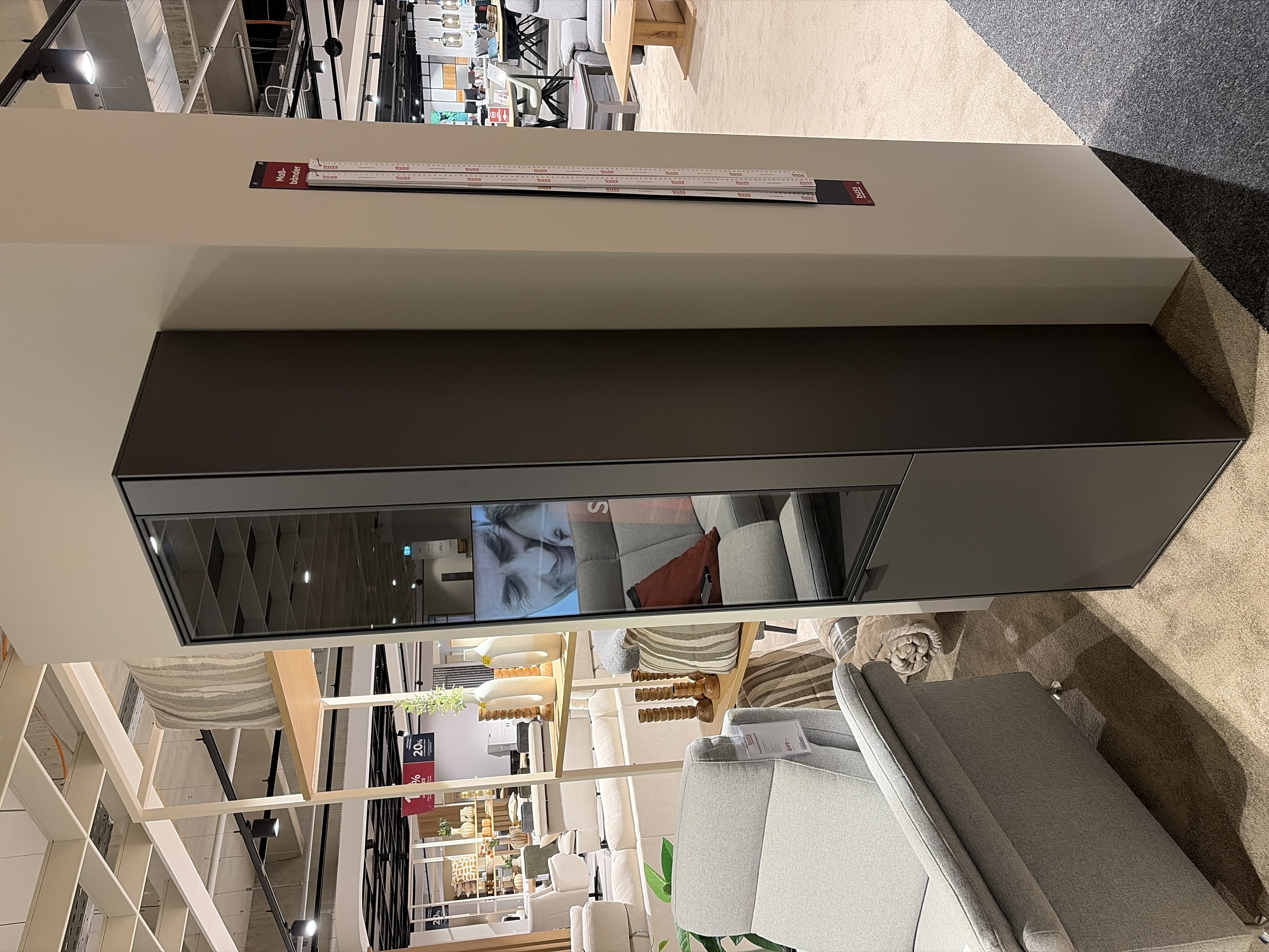 Vitrine, sideboard, Schrank, Graue, Spiegel, Aufbewahrung