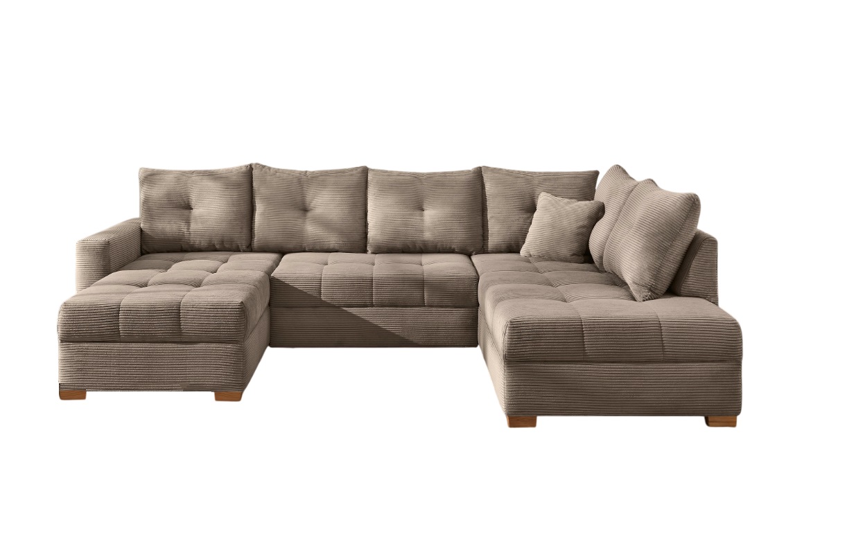 Wohnlandschaft Abby ca. 170x313x200 Braun JOB Wohnlandschaft ABBY ca. 200x313cm in Dessin 426/18 Cord taupe