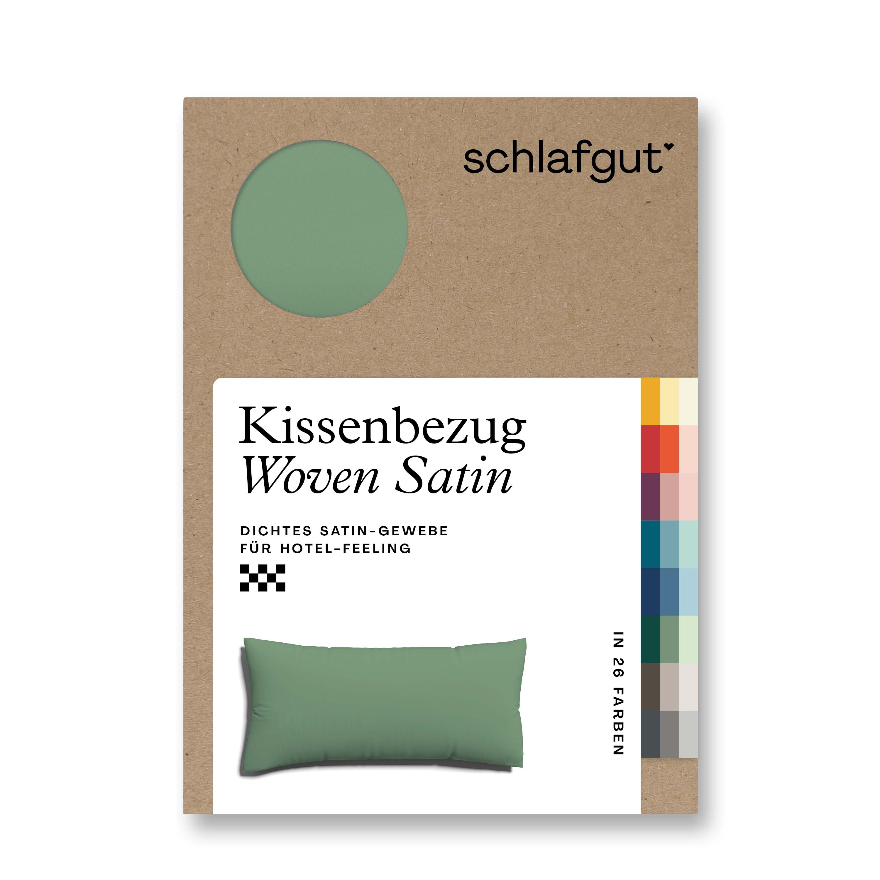 Schlafgut Kissenbezug 40x80 cm KISSENBEZUG in green mid Schlafgut Kissenbezug 40x80 cm KISSENBEZUG in green mid, Kissenbezug, Woven Satin, Grün, Satin-Gewebe, Hotel-Feeling