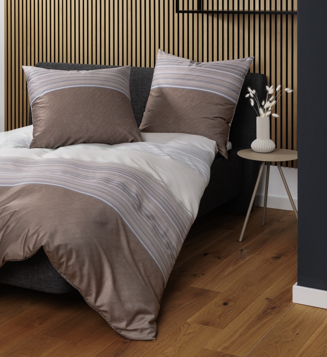 Janine Design Bettwäsche MOMENTS ca. 155x220cm in Farbe beige grau