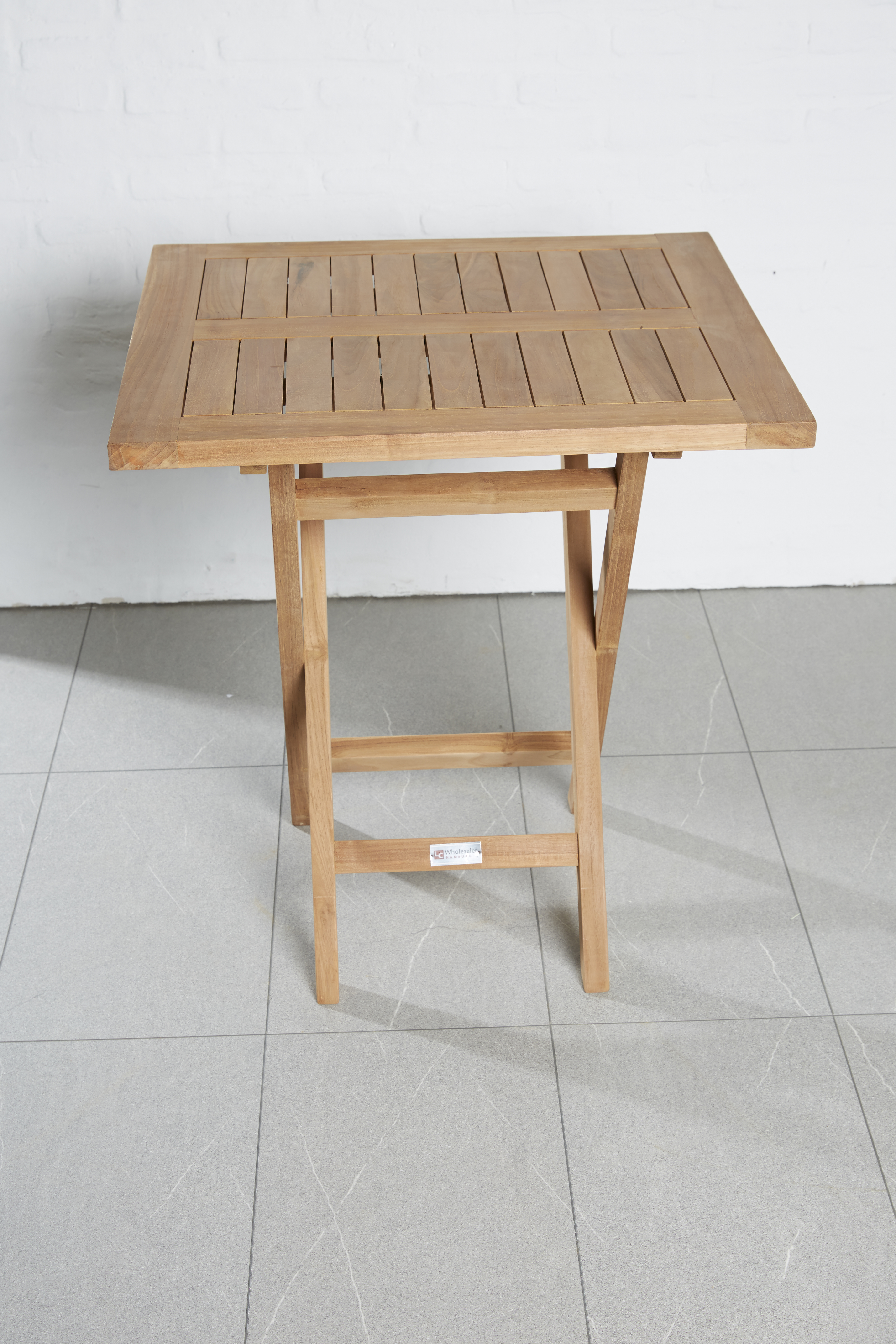 L.C. Wholesaler Bistrotisch RIVA ca. B70 H75 T70 cm in Teak 4-eckig geschraubt