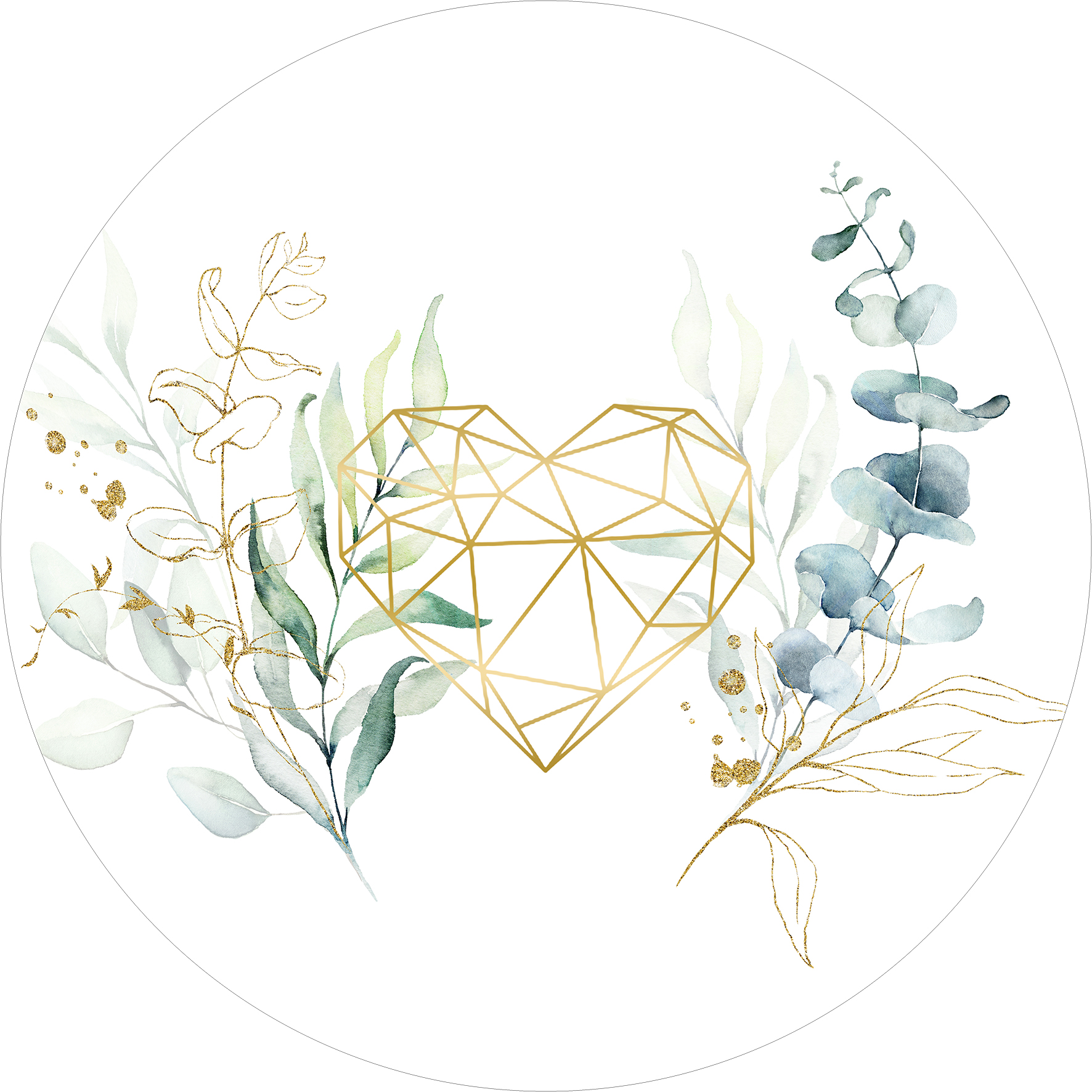 ProArt Glas-Art rund Ø 30cm Watercoloured Leaves III ProArt Glas-Art rund Ø 30cm Watercoloured Leaves III