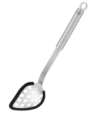 Rösle Multifunktionslöffel , Kochlöffel, Gehäußerer Lochlöffel, Küchenzubehör, Metallgriff, Kochutensil