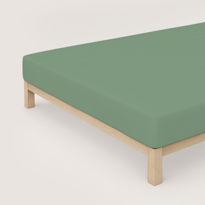Schlafgut Pure Spannbettlaken ca. 180x200-200x220cm in Farbe Green Mid