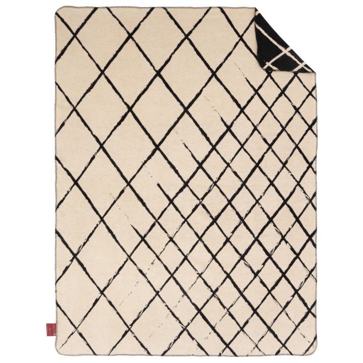 Jacquard Decke Palin PALIN in Beige Ibena Jacquard-Decke PALIN 150x200cm in Farbe natur/schwarz